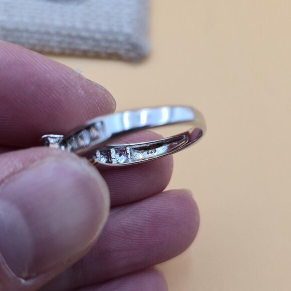 Size 7 Sterling Silver Round Cubic Zirconia With Channel Accents Ring A4799 - Picture 7 of 10
